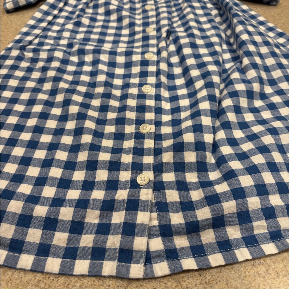 Tucker + Tate Blue and White Gingham Cotton Girls Dress Size 4 Spring - Picture 4 of 9